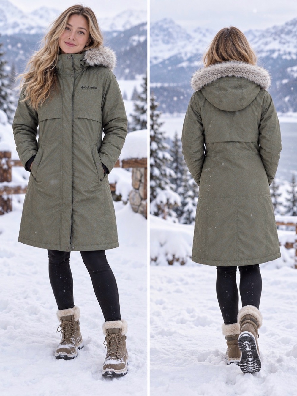 Columbia Women’s The Lodge Long Down Jacket – Size S